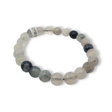 Load image into Gallery viewer, Black Rutilated Tourmaline Faceted Bead Bracelet