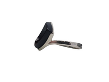 Load image into Gallery viewer, Sterling Asymmetrical Curved Onyx Ring