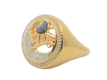 Load image into Gallery viewer, The Moon and the Sun Mosaic Ring - 14k Gold Plated