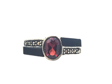 Load image into Gallery viewer, Sterling Black Onyx and Garnet Ring