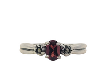 Load image into Gallery viewer, Sterling Oval Garnet with Marcasite