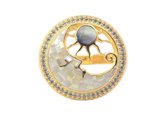 Load image into Gallery viewer, The Moon and the Sun Mosaic Ring - 14k Gold Plated