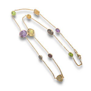 Mixed Gemstone 14k Yellow Gold Necklace