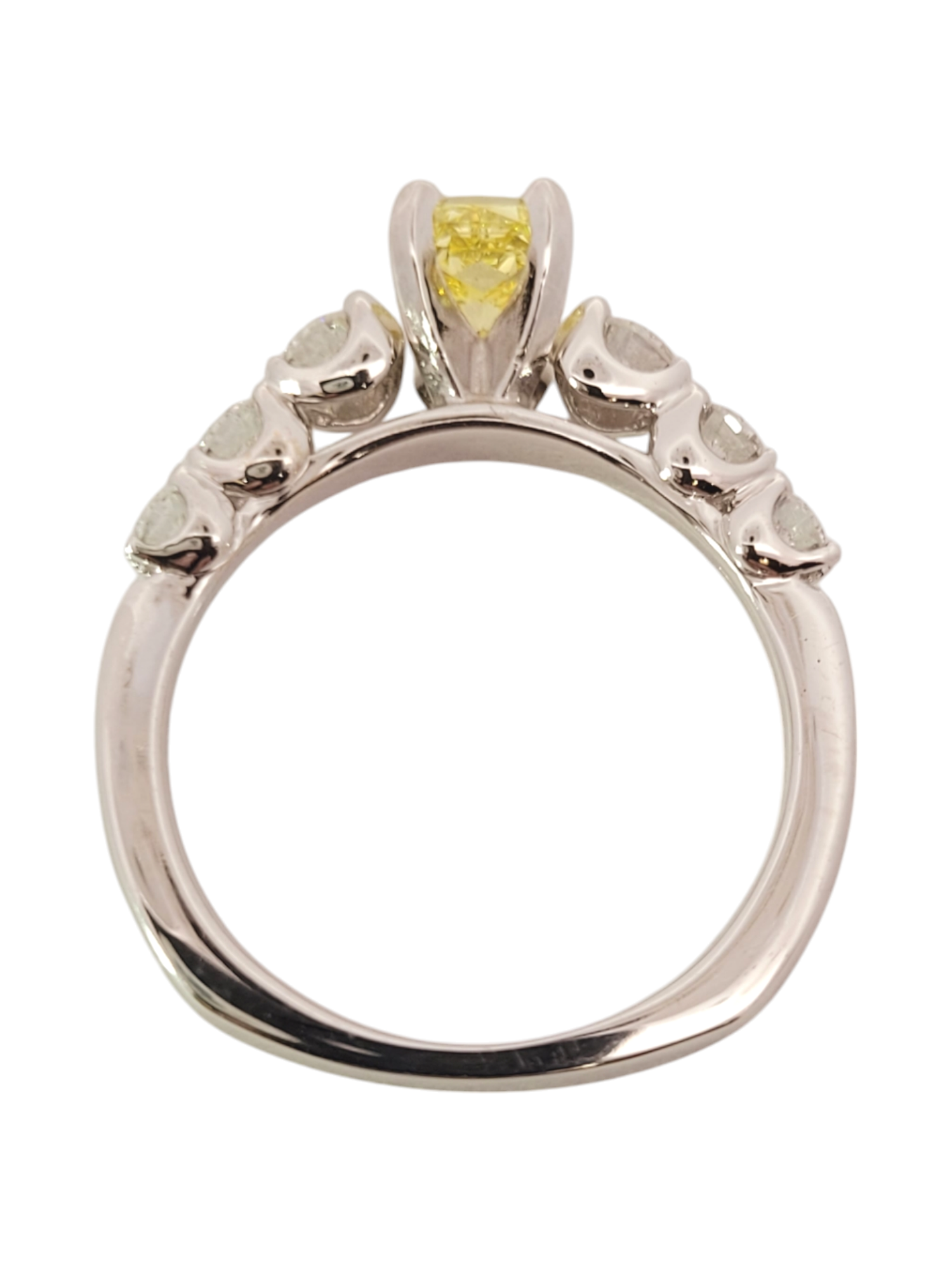 18k White Gold Fancy Yellow Engagement Ring