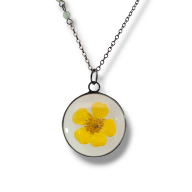 Pressed Buttercup Necklace