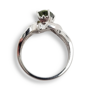 14KW Green Sapphire and Natural Diamond Estate Ring