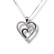 Load image into Gallery viewer, Sterling Silver 0.10 CTW Round Natural Diamond Heart Pendant