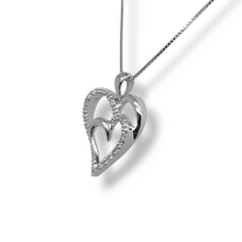 Load image into Gallery viewer, Sterling Silver 0.10 CTW Round Natural Diamond Heart Pendant