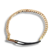 Load image into Gallery viewer, 14KY and Blackened Sterling Natural Diamond Two-Tone Flat Curb Bracelet