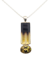 Load image into Gallery viewer, Sterling Silver Large Smokey Topaz and Bi-Color Citrine Necklace