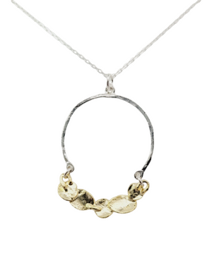 Gold plated sterling circle necklace