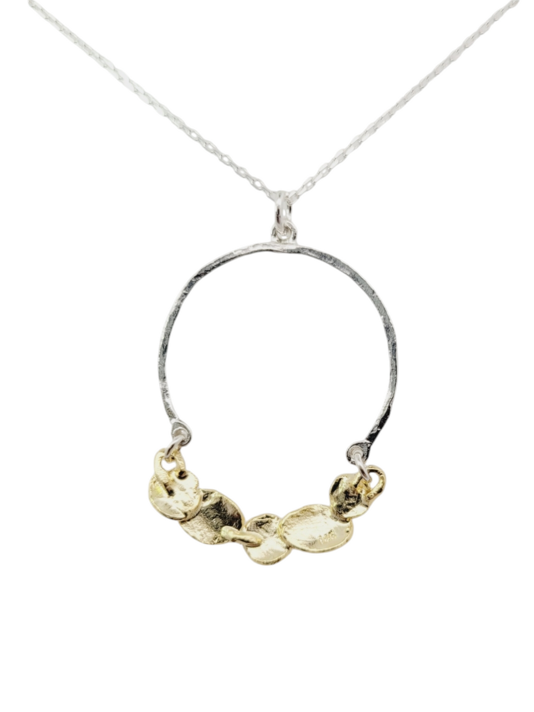 Gold plated sterling circle necklace