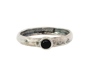 Sterling black onyx ring, size 7