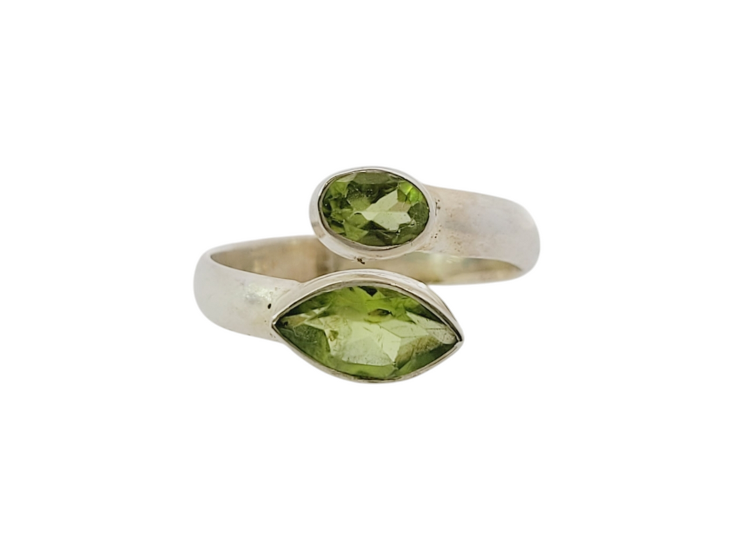 Sterling peridot ring, size 8