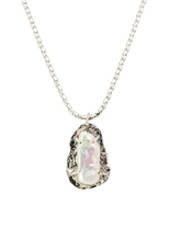 Load image into Gallery viewer, Long biwa pearl on oxidized sterling necklace