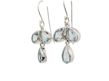 Load image into Gallery viewer, Sterling blue topaz earrings