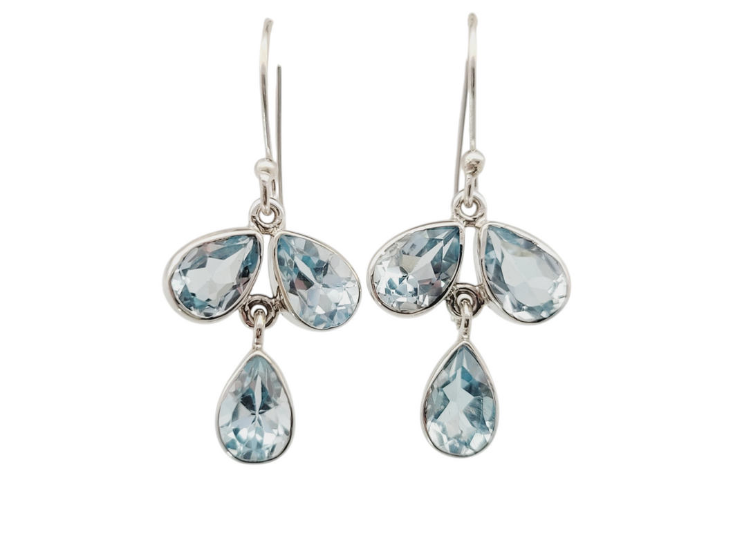 Sterling blue topaz earrings