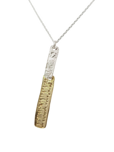 Gold Plated & Sterling Silver Double Bar Necklace