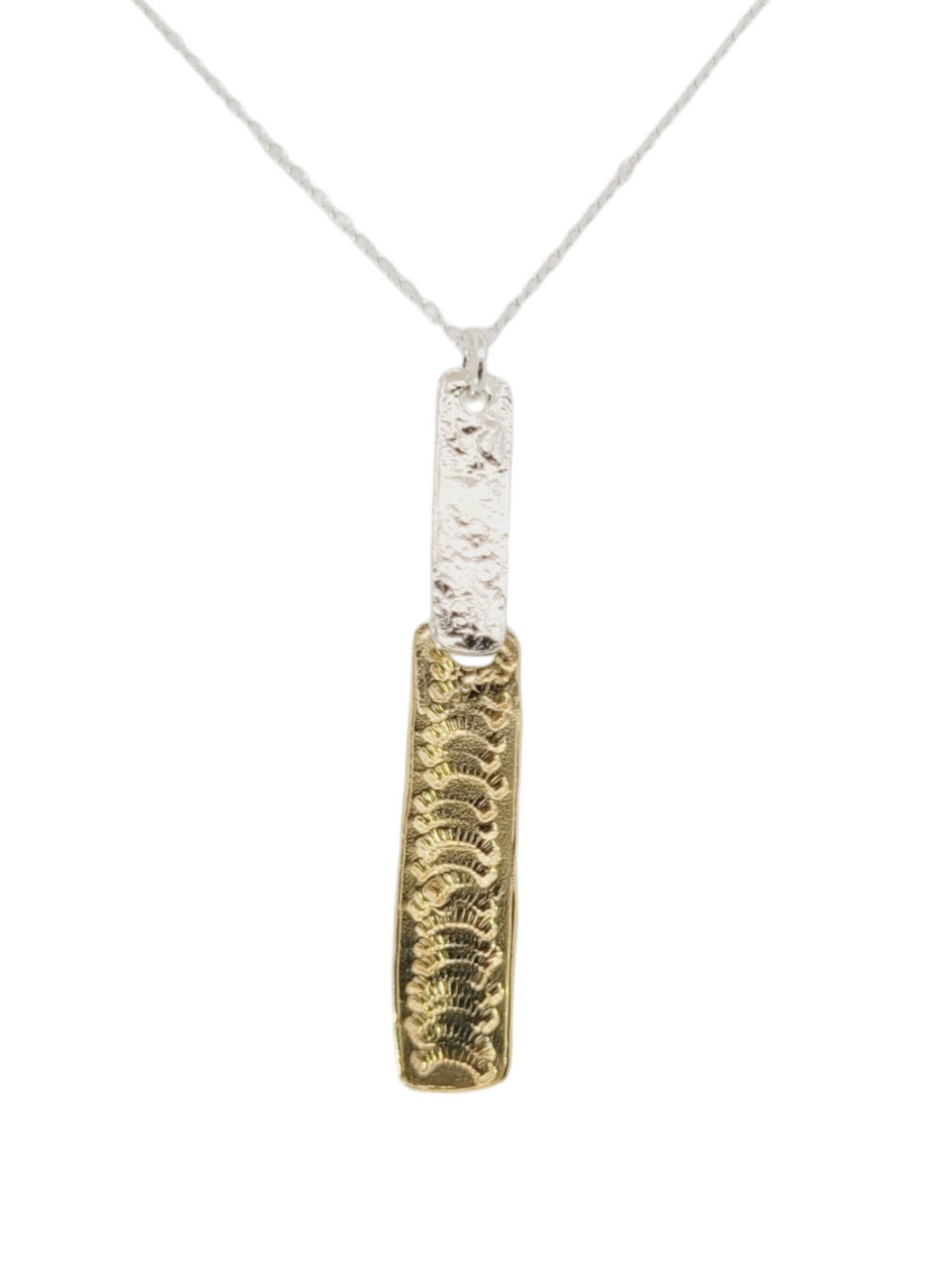 Gold Plated & Sterling Silver Double Bar Necklace