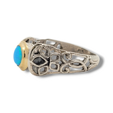 Load image into Gallery viewer, 14KY Gold and Sterling Opal Bezel-Set Ring