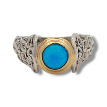 Load image into Gallery viewer, 14KY Gold and Sterling Opal Bezel-Set Ring