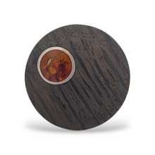 Load image into Gallery viewer, Sterling Silver Amber and Wood Concentric Circles Ring