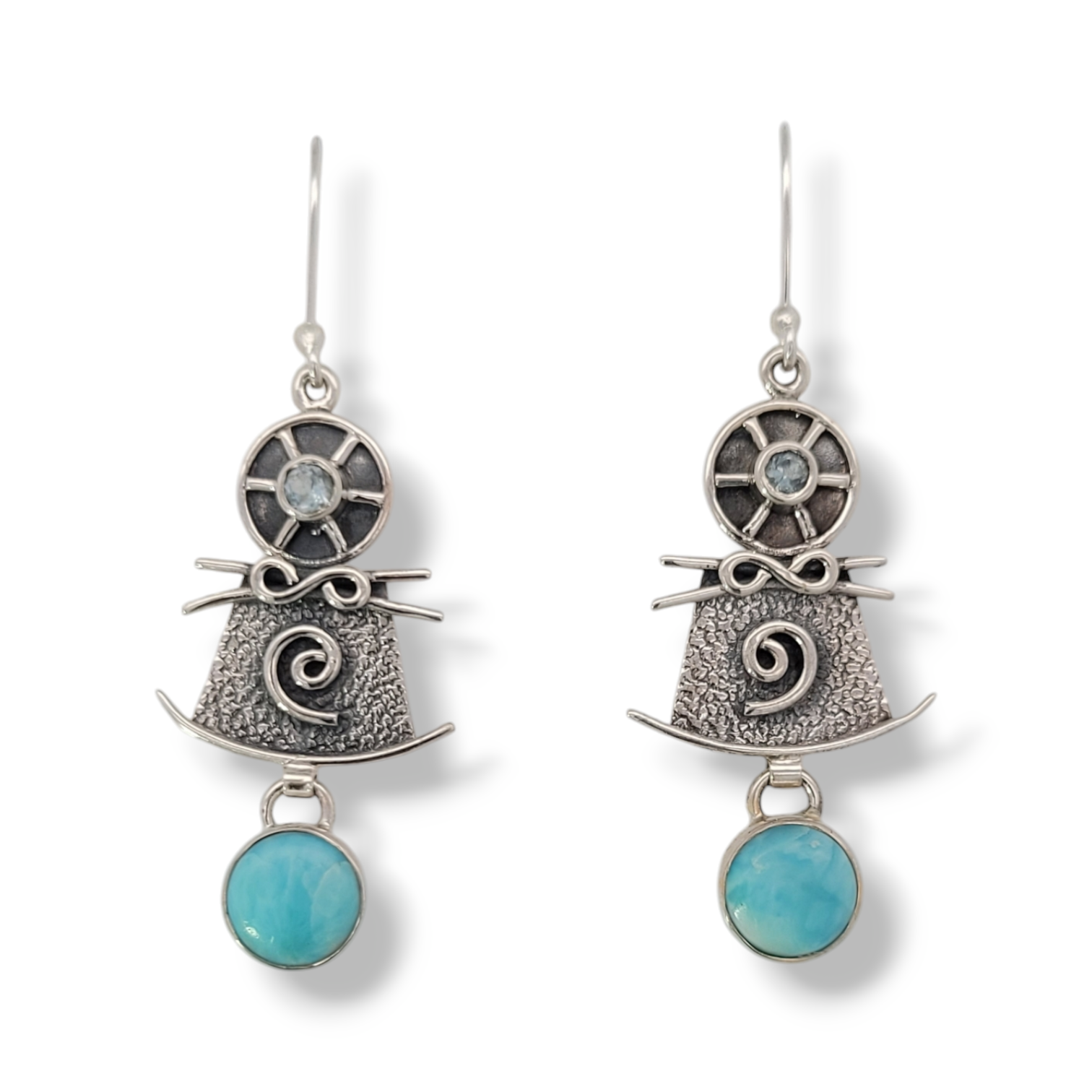 Larimar and Blue Topaz Mystic Sterling Earrings