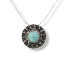 Load image into Gallery viewer, Sterling Larimar Burst Necklace