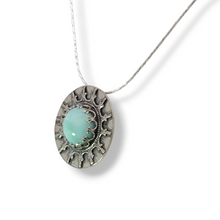 Load image into Gallery viewer, Sterling Larimar Burst Necklace