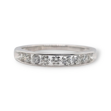 Load image into Gallery viewer, 14KW Open Channel Set Diamond Wedding Band