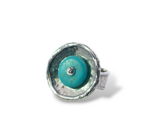 Load image into Gallery viewer, Sterling Silver Ring with Turquoise Disc