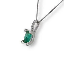 Load image into Gallery viewer, 18kW Emerald and Diamond Necklace