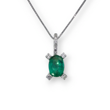 Load image into Gallery viewer, 18kW Emerald and Diamond Necklace