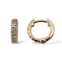 Load image into Gallery viewer, 14k Yellow Gold Diamond Huggies