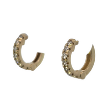 Load image into Gallery viewer, 14k Yellow Gold Diamond Huggies