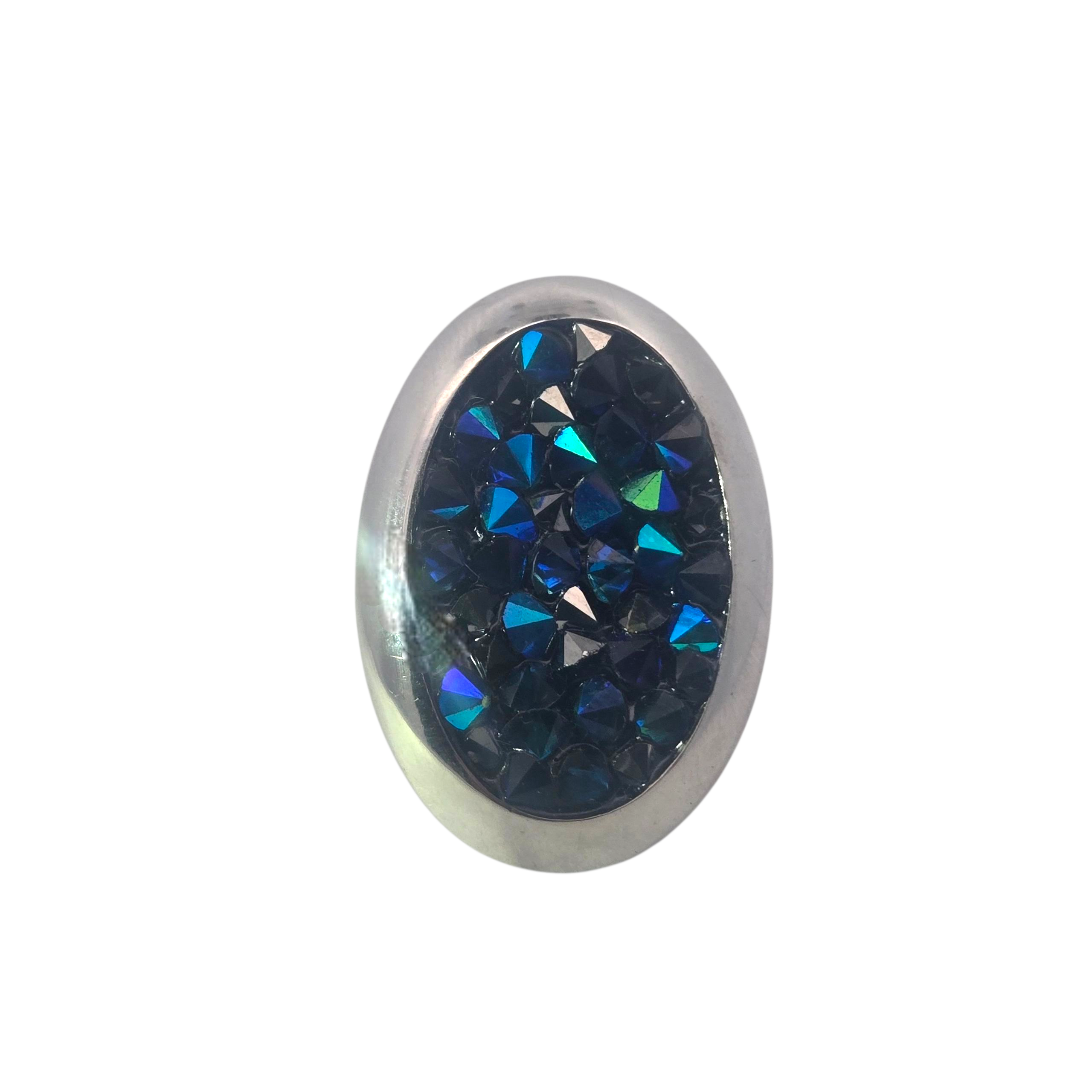 Sterling Iridescent Blue Gemstone Ring