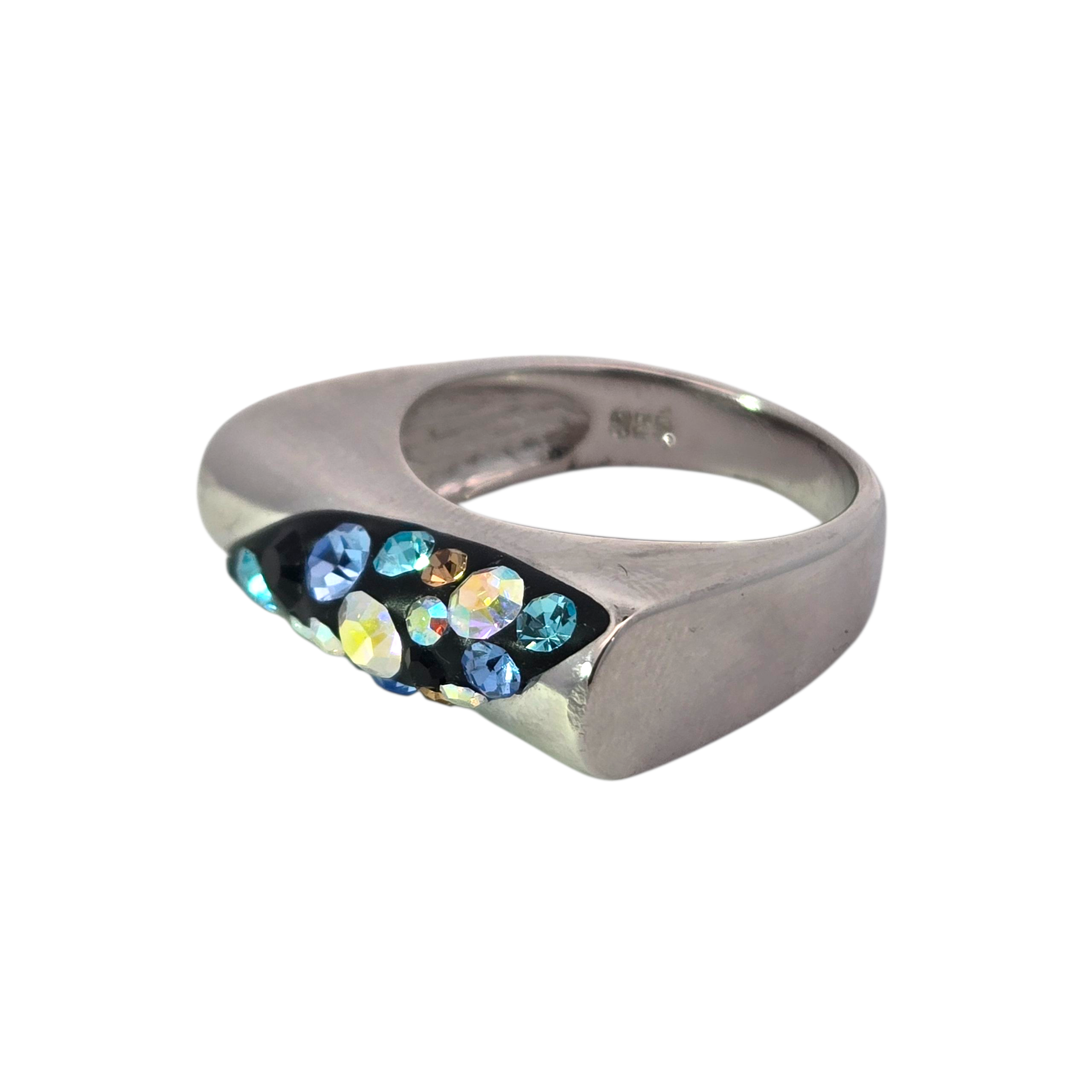 Sterling Multicolor Gemstone Bar Ring