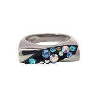 Load image into Gallery viewer, Sterling Multicolor Gemstone Bar Ring