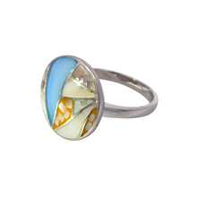 Load image into Gallery viewer, Sterling Asymmetrical Mosaic Ring