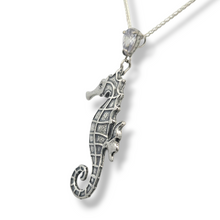 Load image into Gallery viewer, Sterling Silver CZ Seahorse Necklace