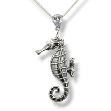Load image into Gallery viewer, Sterling Silver CZ Seahorse Necklace
