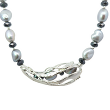 Load image into Gallery viewer, Grey Pearl, Hematite Sterling Silver Necklace