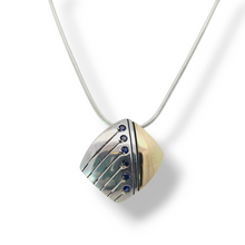 Load image into Gallery viewer, Sterling  Silver &amp; 14KY Gold Sapphire Chunky Line Necklace