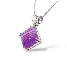 Load image into Gallery viewer, Sterling Silver Square Purple Flourite Pendant