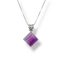 Load image into Gallery viewer, Sterling Silver Square Purple Flourite Pendant