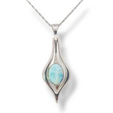 Load image into Gallery viewer, Sterling Silver Larimar Drop Necklace - 1