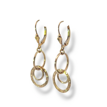 Load image into Gallery viewer, Yellow Gold Plate over Sterling Kinetic Circle Dangle Earrings