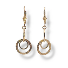 Load image into Gallery viewer, Yellow Gold Plate over Sterling Kinetic Circle Dangle Earrings