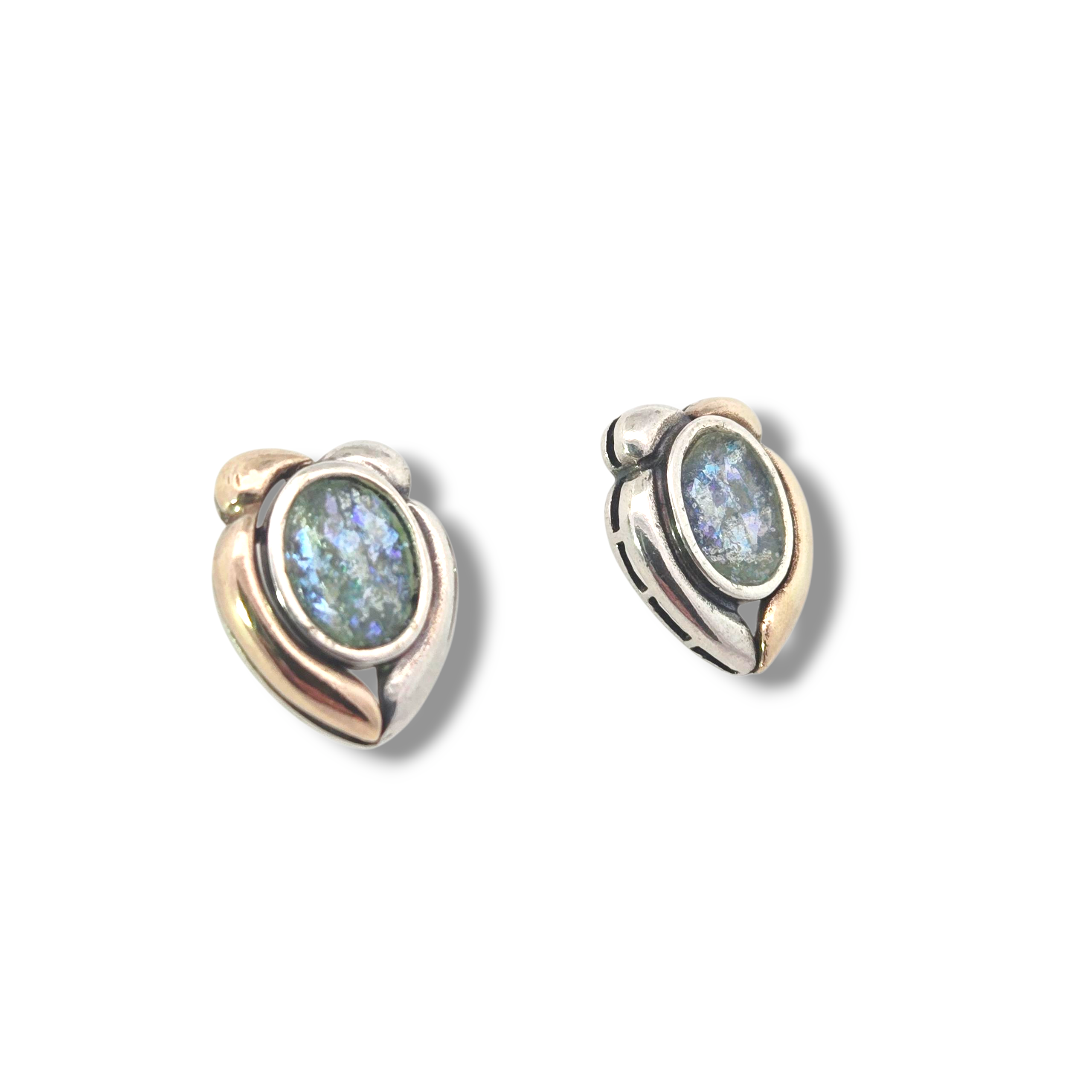 Two Tone Ancient Roman Glass Stud