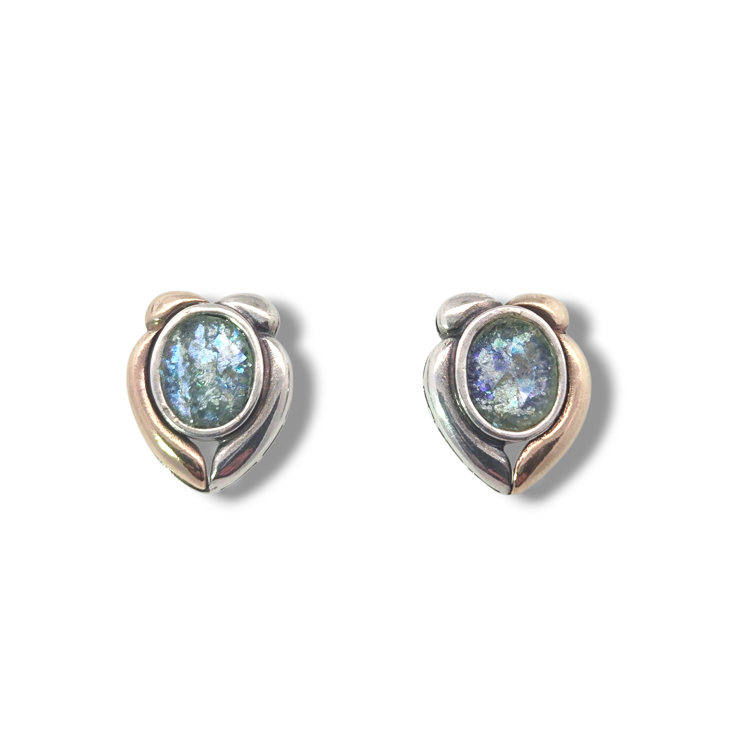 Two Tone Ancient Roman Glass Stud